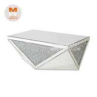 Table basse populaire et compétitive Geo Mirror Box avec faux diamants écrasés