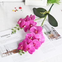 Flores Artificiales de Orquídea Phalaenopsis, Hojas de Dos Puntas, Impresión 3D en Relieve, Textura Suave Similar a la de una Película, Día de San Valentín