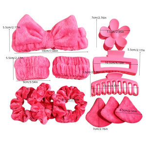 Ensemble de 16 grandes pinces à <span class=keywords><strong>cheveux</strong></span> avec nœud, élastiques à <span class=keywords><strong>cheveux</strong></span> doux et bandeaux multicolores mats, haute élasticité - Product Image 6