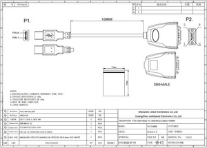 Câble USB vers RS232 Série Premium US232R-10-BULK, Connecteur DB9M, 1m avec LED TXD/RXD 10cm US232R100BULK - Product Image 6