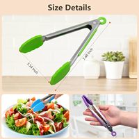 Petites pinces de cuisine de 9 pouces avec embouts en silicone Accessoires de cuisine Gadgets Outils de barbecue en acier inoxydable Clips pour barbecue