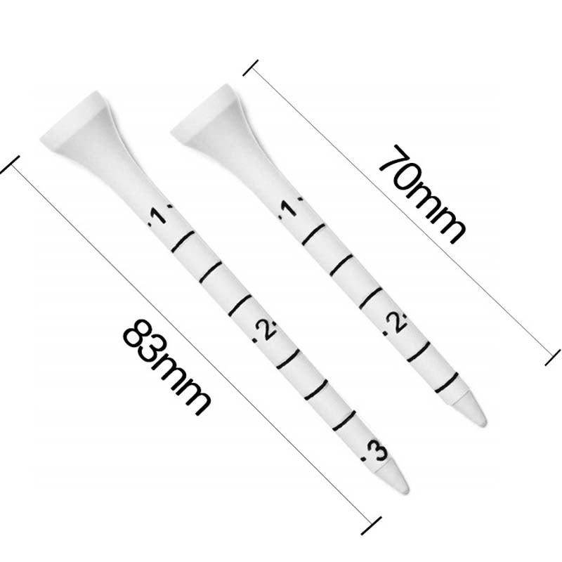 Bulk White Wooden Golf Tees With Scale Golf Accessories Golf Tee in 70mm/83mm