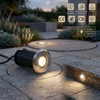Lampe LED encastrée au sol en acier inoxydable pour extérieur, mini-lampe de jardin, lampe encastrée pour terrasse, éclairage paysager encastré
