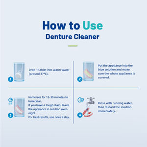 Comprimés de nettoyage de retenue, comprimés nettoyants <span class=keywords><strong>pour</strong></span> prothèses dentaires <span class=keywords><strong>pour</strong></span> appareils dentaires, nettoyage complet, 24 pièces/paquet - Product Image 6