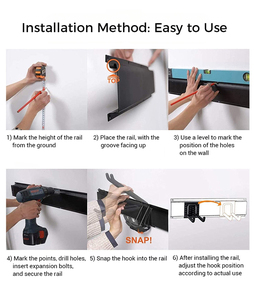Garage Wall Mount <strong>Rail</strong> <strong>Hooks</strong> Heavy Duty High Load Bearing Metal Track Organizer for Tools Bikes Garden Equipment - Product Image 5