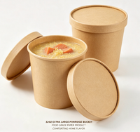 Bol à soupe jetable en papier kraft biodégradable à paroi simple, design personnalisé, pour emballage de petit-déjeuner à emporter