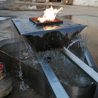 Hochwertige Metall-Feuerschale Terrassen-Feuerstelle Wasserspiel Wasserfall für den Pool Cortenstahl-Springbrunnen Gas-Feuerstelle