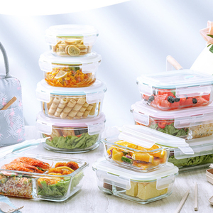 Offre Spéciale 2pcs boîte à <span class=keywords><strong>lunch</strong></span> bento <span class=keywords><strong>en</strong></span> <span class=keywords><strong>verre</strong></span> pour micro-ondes <span class=keywords><strong>avec</strong></span> sac à <span class=keywords><strong>lunch</strong></span> et <span class=keywords><strong>couverts</strong></span> - Product Image 5