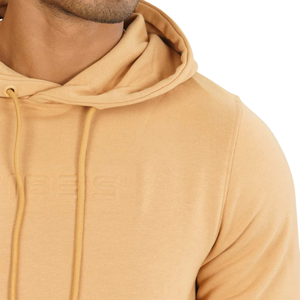 Sweat-shirt à capuche décontracté uni pour homme, coupe oversize, 410g, épais, hiver, épaules tombantes, teinture unie, OEM ODM - Product Image 3