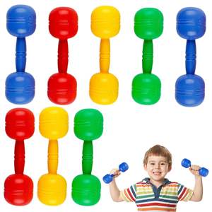 Rutsch fester Griff Praktisches Fitness spielzeug für die frühe Kindheit Buntes ABS-Kunststoff-Kleinkind-Gewichts <span class=keywords><strong>set</strong></span> mit Sound-Hanteln für Kinder - Product Image 1