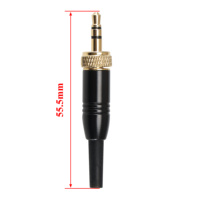 Connecteur mâle TRS 3,5 mm à visser pour câble audio de 4 mm, microphone sans fil, prise plaquée or 1/8 pouce