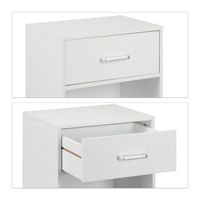 Table de chevet moderne blanche avec tiroir et étagère de rangement, table d'appoint minimaliste en bois pour ensemble de meubles de chambre
