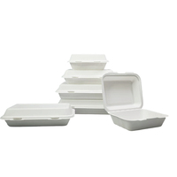 Fiambrera compostable, contenedor de comida de caña de azúcar biodegradable, vajilla de bagazo desechable, cajas de contenedores de pescado y patatas fritas