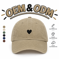 Casquette de baseball unisexe en coton kaki non structurée, style vintage délavé, brodée, pour femme et homme