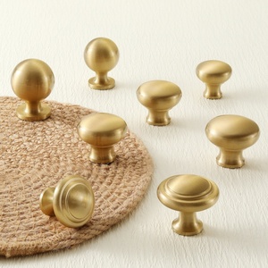 JoyLife Luxe Franse messing kleine kledingkastknoppen Amerikaans goud massief koperen ladeknoppen met één gat - Product Image 4