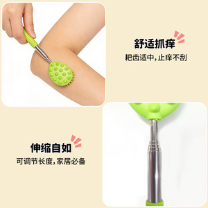 Telescopic <b>Back</b> <b>Scratcher</b> With Gua Sha Massage Head For Full Body Relief Portable Multi Functional Design - Product Image 2