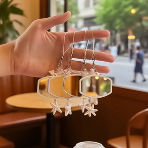 Mini-miroirs de maquillage portables, petits miroirs <span class=keywords><strong>porte</strong></span>-clés à suspendre, cadre en plastique, en stock - Product Image 1
