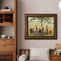 Tableau mural vintage de paysages européens et de fleurs, impression sur toile de luxe avec cadre en bois, décoration murale pour mariage et maison