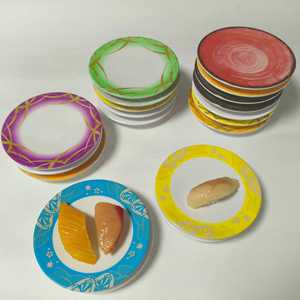 Assiette de service ronde en mélamine colorée de style japonais avec logo personnalisé pour restaurant, hôtel, pizza, sushi, nourriture, collations - Product Image 1