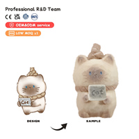 Cat PAI Kawaii Flocked Siamese Cat Blind Box Fuzzy Velvet Meme Figurine Cute Office Desk Decor Mystery Box Gift Collectible Toy