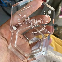 Boîte à bagues en acrylique transparente avec nom, logo personnalisé créatif, bague de fiançailles, boucle d'oreille, collier, vente en gros simple