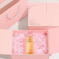 Boîte cadeau cosmétique rose en forme de cœur personnalisée haut de gamme avec logo estampé pour la Saint-Valentin, anniversaire, fête, boîte en papier