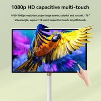 Mini TV LED HD 1080 Portátil para Exteriores, Pantalla Táctil WiFi, Monitor Inteligente con Base y Elevación, Ideal para Estudio