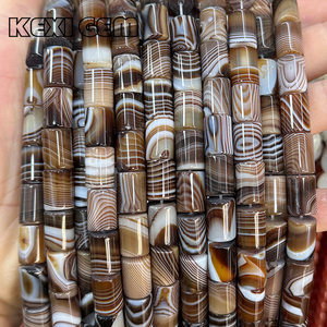 Vendita all'ingrosso 10x14mm caffè Sardonyx tubo perline in pietra naturale a forma di colonna cilindrica sciolto <span class=keywords><strong>marrone</strong></span> a strisce <span class=keywords><strong>agata</strong></span> - Product Image 6