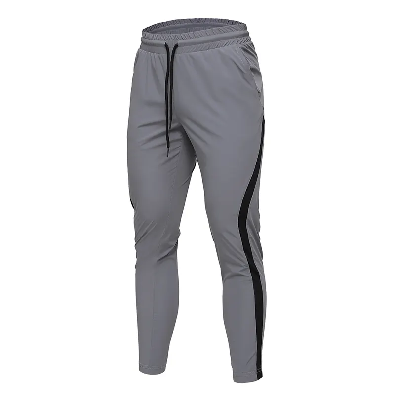 Oem Customize Men Outdoor Running Treck Polyester Tight Taujar String Black Sports Stacker Track Pants