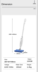 <span class=keywords><strong>Nettoyeur</strong></span> <span class=keywords><strong>vapeur</strong></span> électrique professionnel, serpillière, brosse et désinfectant avec pulvérisation d'eau pour le nettoyage des sols en bois dur et des sols en carrelage - Product Image 2