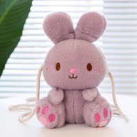 Sac à bandoulière personnalisé en peluche lapin Kawaii de haute qualité avec chaîne, en coton PP, cadeaux pour enfants et amis
