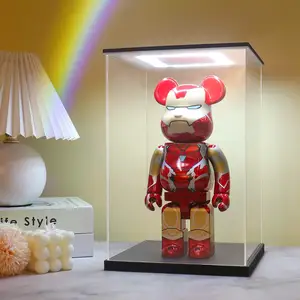 亚克力展示盒，带发光二极管，用于收藏品、雕像模型、奖杯、动作娃娃玩具
