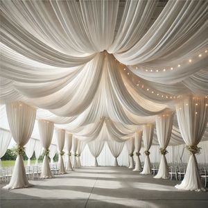 Vente en gros de <span class=keywords><strong>rideau</strong></span> en mousseline de soie pour traitement de fil décoration de plafond de mariage <span class=keywords><strong>rideau</strong></span> en tissu décorations de plafond de mariage de qualité supérieure - Product Image 2