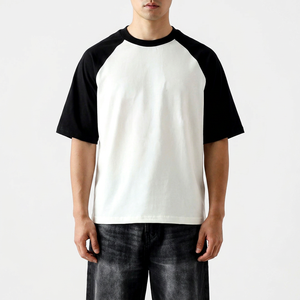 Camiseta Oversize Estilo Béisbol para Hombre, Algodón Premium, Casual, Streetwear, Manga Raglán Personalizada, Camiseta Oversize Premium Lisa - Product Image 1