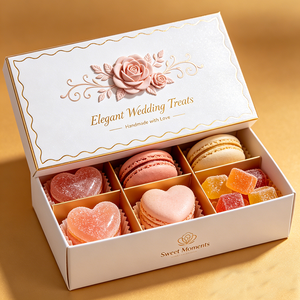 Cajas <span class=keywords><strong>de</strong></span> Dulces Personalizadas <span class=keywords><strong>de</strong></span> Lujo en Color Blanco para Recuerdos <span class=keywords><strong>de</strong></span> Boda, Cajas para Pasteles, Pastel <span class=keywords><strong>de</strong></span> Boda Pequeño - Product Image 1