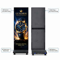 Afficheur LED d'intérieur sur pied, écran publicitaire LED couleur pleine, affichage numérique portable et fin pour les magasins de détail