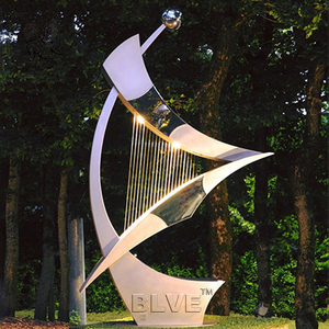 BLVE Custom Villa Decoración Modern Metal Art Water Feature Brown Fuente de acero inoxidable - Product Image 3