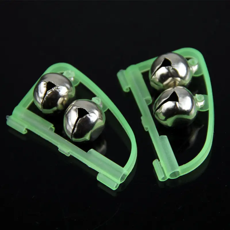 Sea Fishing Bell Stainless Steel Bells Alarm Fishing Rod Clamp Led Light Green ABS Rod Bite Clip Sea Fishing Accessories