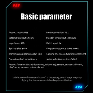 M28 TWS Tai Nghe Không Dây <span class=keywords><strong>Bluetooth</strong></span> Stereo Chơi Game Tai Nghe Giảm Tiếng Ồn Không Thấm Nước Earbuds Tai Nghe - Product Image 6