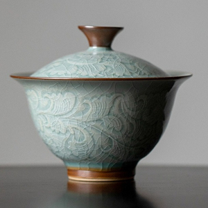 <span class=keywords><strong>Gaiwan</strong></span> en porcelaine chinoise ancienne 130 ml Tasse à thé bleue avec couvercle Bol - Product Image 5