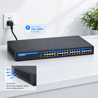 Injecteur/PoE Mid-Span 19'' 16 Canaux 10G 44V~57V avec Port Réseau et Alimentation, Prise en Charge des Ports Ecah IEEE802.3bt, Injecteur PoE 90W