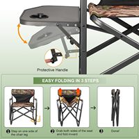 Chaises de camping pour directeurs, en aluminium léger, pliantes, avec table d'appoint, pour extérieur, chasse, pêche, voyage, camouflage, 150 kg, Lechi