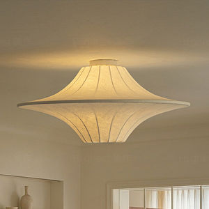Plafonnier vintage en soie, style designer Wabi Sabi, luminaire créatif rétro français pour salon, salle à manger et chambre - Product Image 1