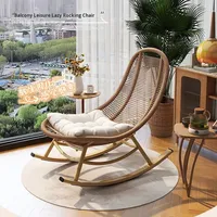 Fauteuil inclinable moderne personnalisable pour adulte, chaise longue de relaxation style lune en rotin pour salon et balcon, individuel