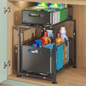 <b>Kitchen</b> Sink Storage Rack, Seasoning Rack, Storage <b>Basket</b>, Adjustable Cabinet, <b>Pull</b>-<b>out</b> Layered Rack - Product Image 2
