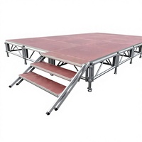 Structure de scène ronde en alliage d'aluminium de forme spéciale 3,28 x 6,56 pi avec capacité de charge de 750 kg/m², installation rapide - WEIXING WX-003