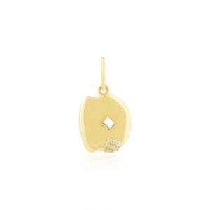 Colgante de Oro Amarillo de 18k con Diamante e Inicial D - Product Image 2