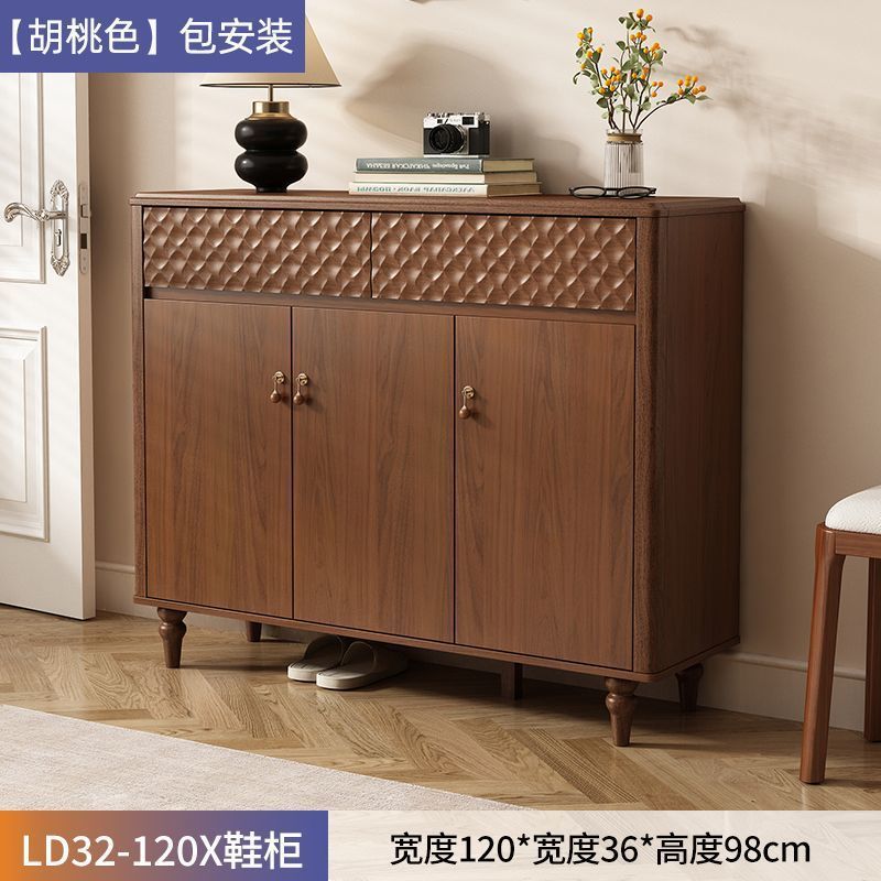 Meuble à chaussures à trois portes de style vintage, 120 cm de long