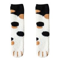 Chaussettes unisexes personnalisées épaisses et chaudes en fourrure, vente en gros, style chaussettes mi-mollet, mode hiver, douces, confortables, motif animal mignon, longueur cheville