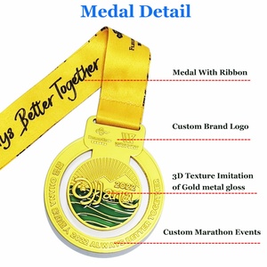 Fabricante de Medallas Oneway, Medalla Deportiva 3D de Metal Dorado para Triatlón, Maratón y Carreras, Trofeos y Medallas Personalizadas al por Mayor - Product Image 4
